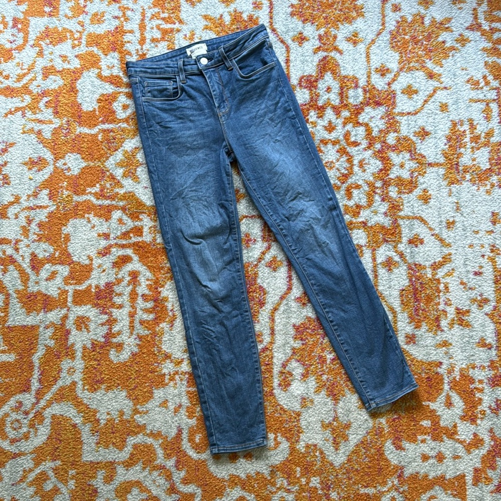 L’AGENCE High Rise Dark Wash Skinny Jeans